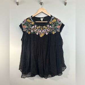 Black embroidered blouse | Seen Worn Kept by Anthropologie